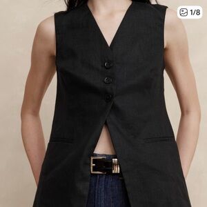 Banana Republic Black Lina long vest. 6.